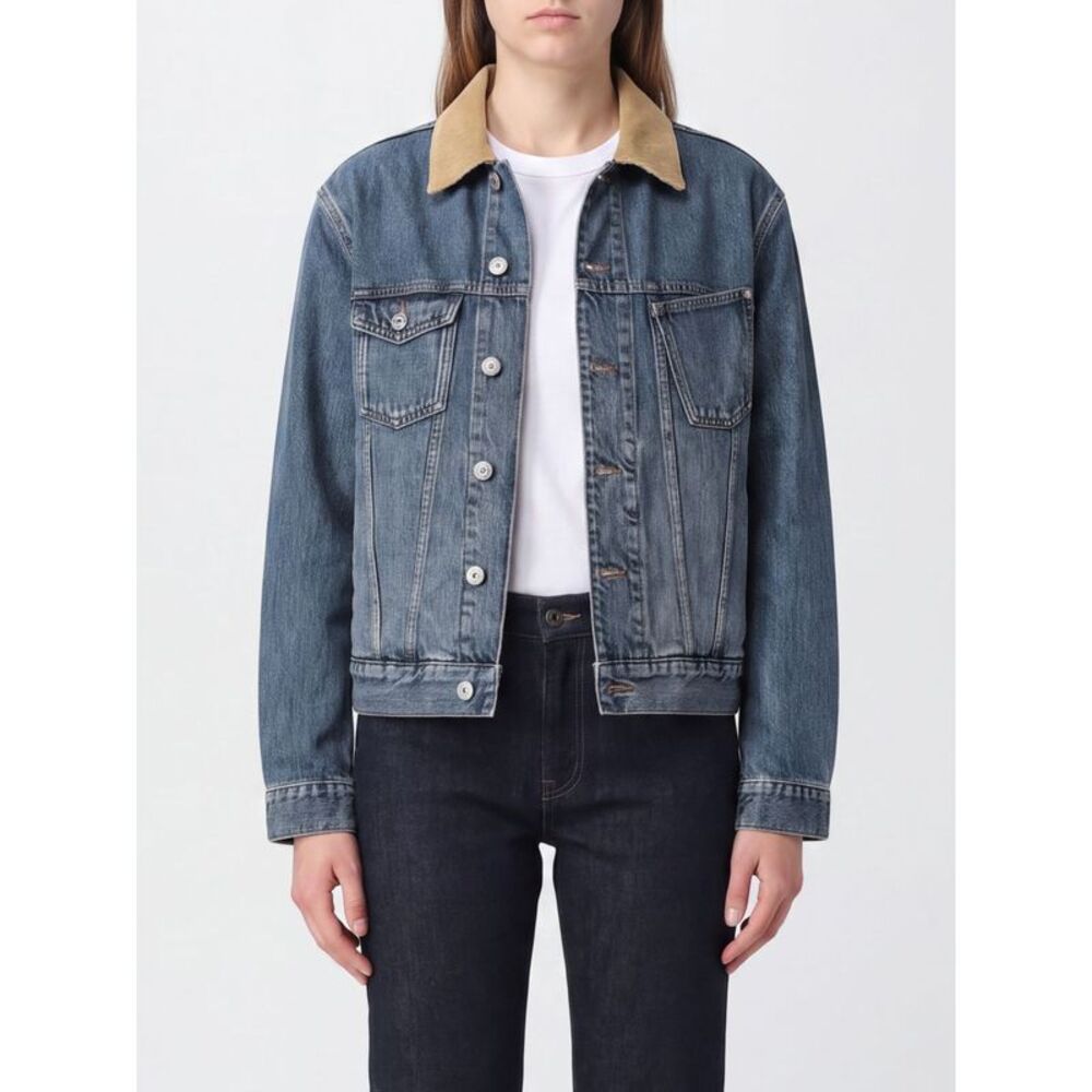 Jw Anderson Women Jw Anderson Cotton Denim Jacket With Corduroy Collar